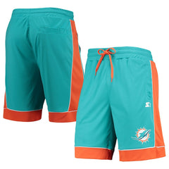 Miami Dolphins Starter Fan Favorite Fashion Shorts - Aqua/Orange Shorts