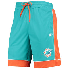 Miami Dolphins Starter Fan Favorite Fashion Shorts - Aqua/Orange Shorts