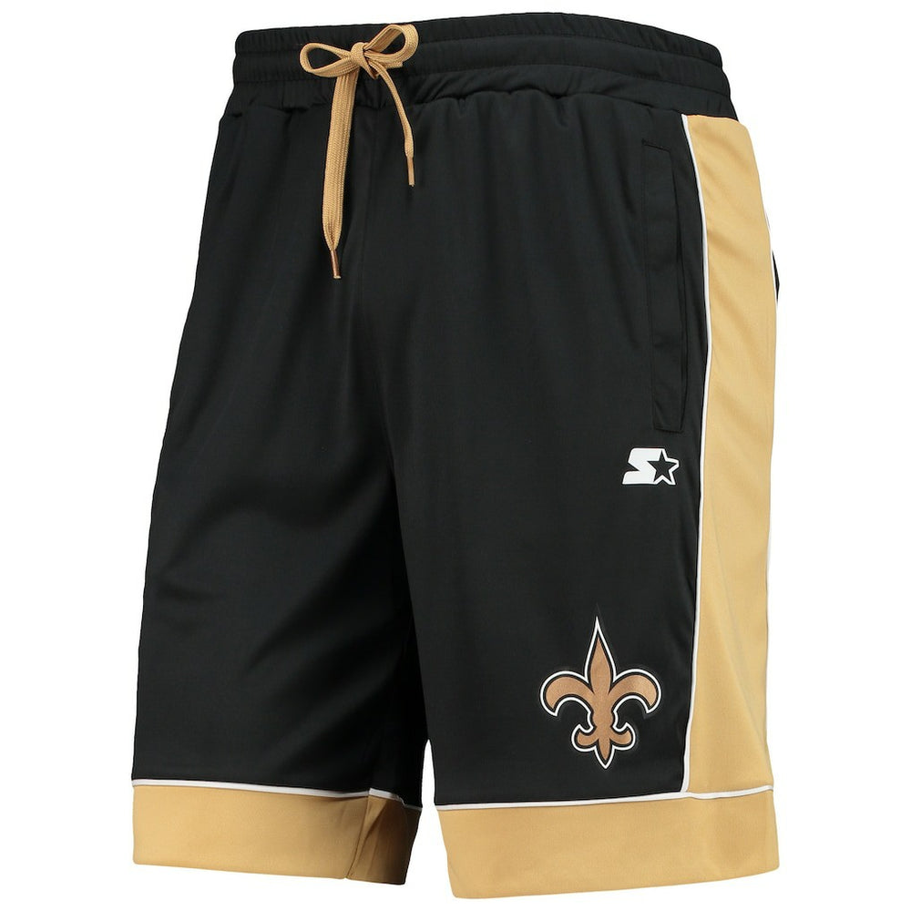 New Orleans Saints Starter Fan Favorite Fashion Shorts - Black/Gold Shorts