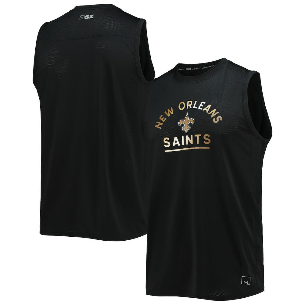 New Orleans Saints MSX by Michael Strahan Rebound Tank Top - Black Tops