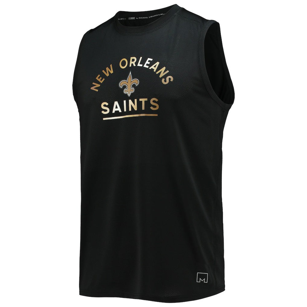New Orleans Saints MSX by Michael Strahan Rebound Tank Top - Black Tops