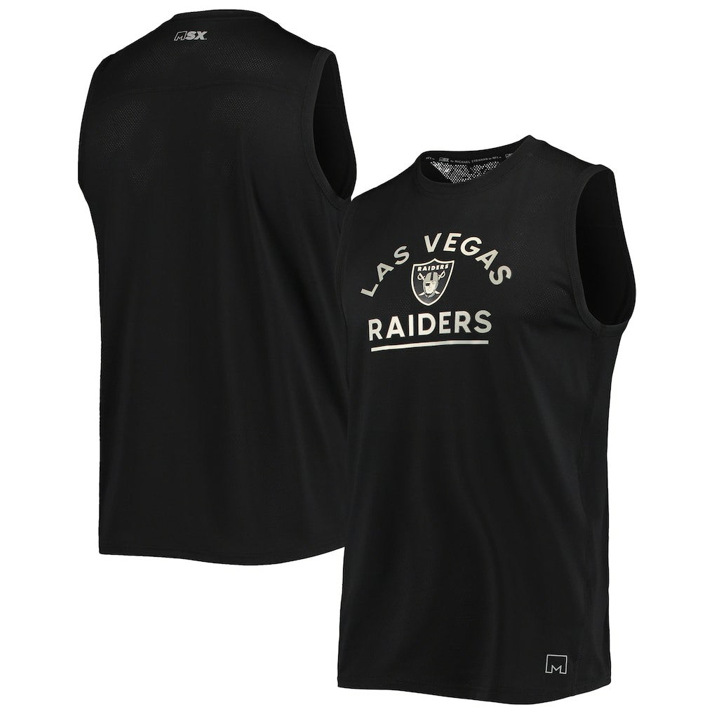 Las Vegas Raiders MSX by Michael Strahan Rebound Tank Top - Black Tops