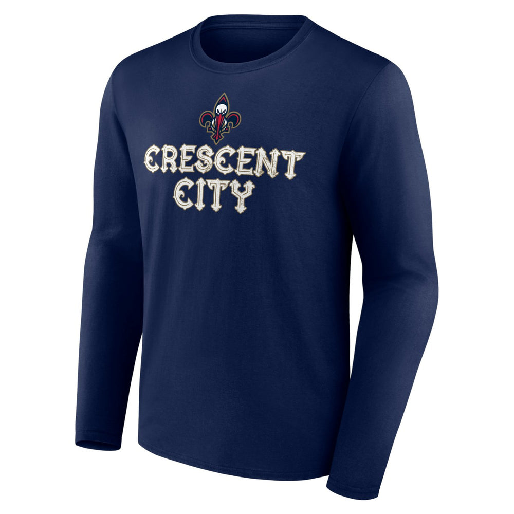 New Orleans Pelicans Tip-Off Long Sleeve T-Shirt Navy