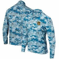 Milwaukee Brewers Digital Camo Performance Quarter-Zip Pullover Jacket - Blue Jackets