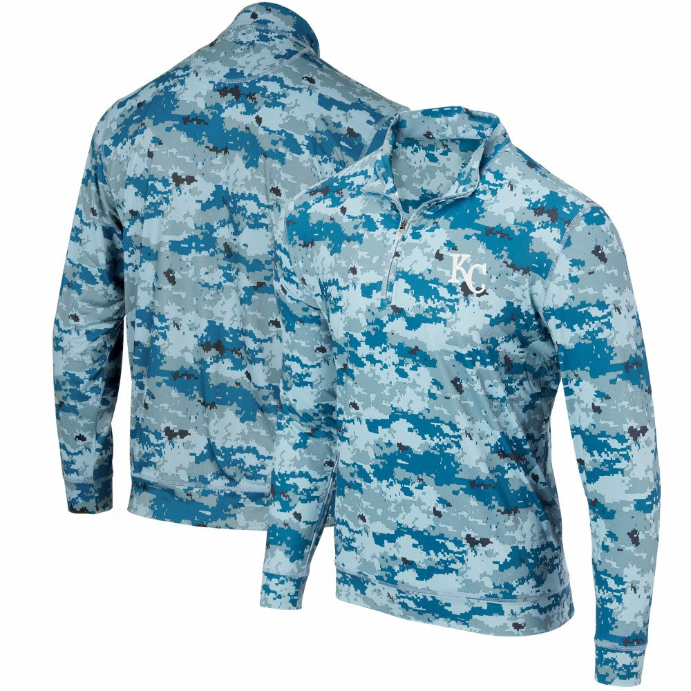 Kansas City Royals Digital Camo Performance Quarter-Zip Pullover Jacket - Royal Jackets