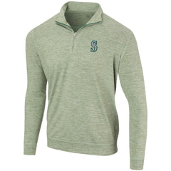 Seattle Mariners Peached Marled Yarn Quarter-Zip Pullover Jacket - Heathered Green Jackets
