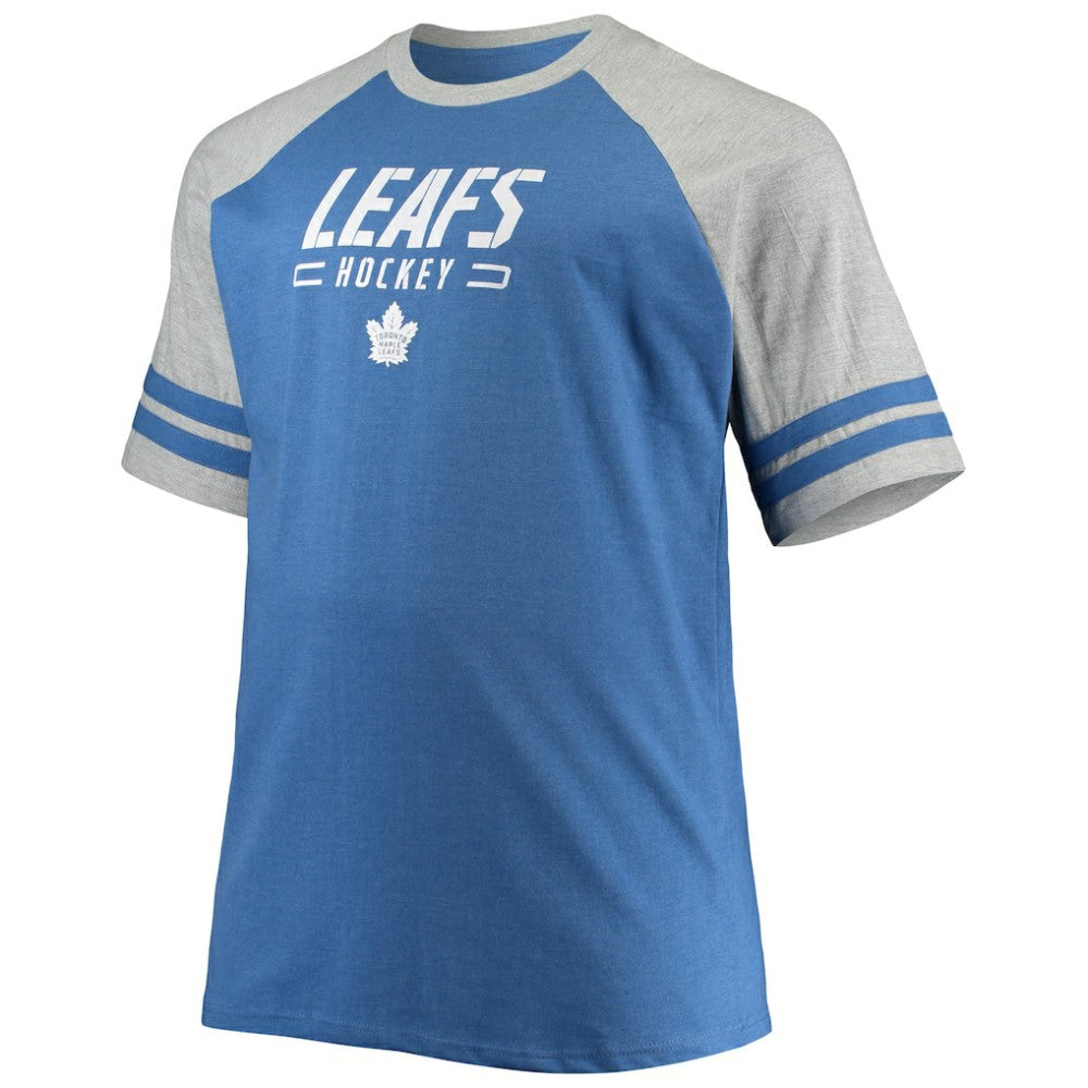 Toronto Maple Leafs Big & Tall Raglan T-Shirt - Heathered Blue | US 4672918