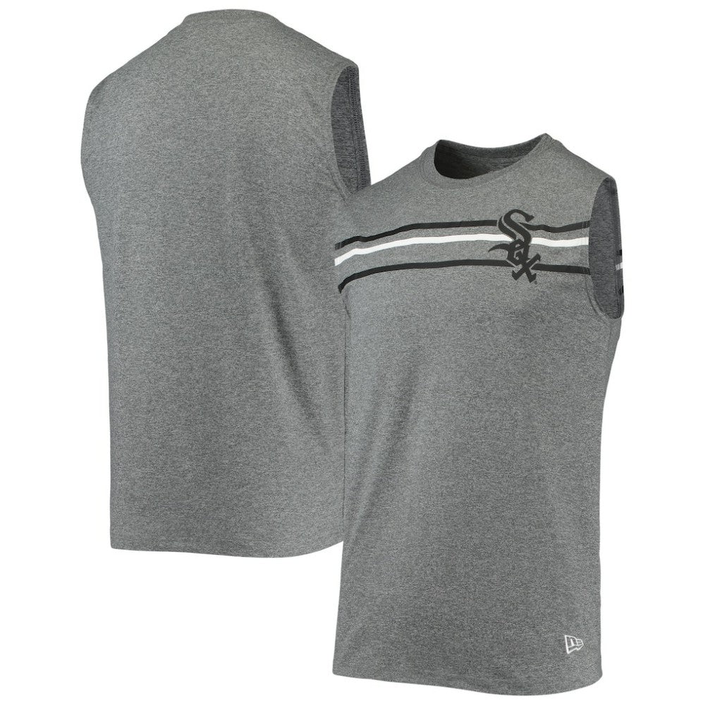 Chicago White Sox New Era Muscle Tank Top - Heathered Gray Tanks