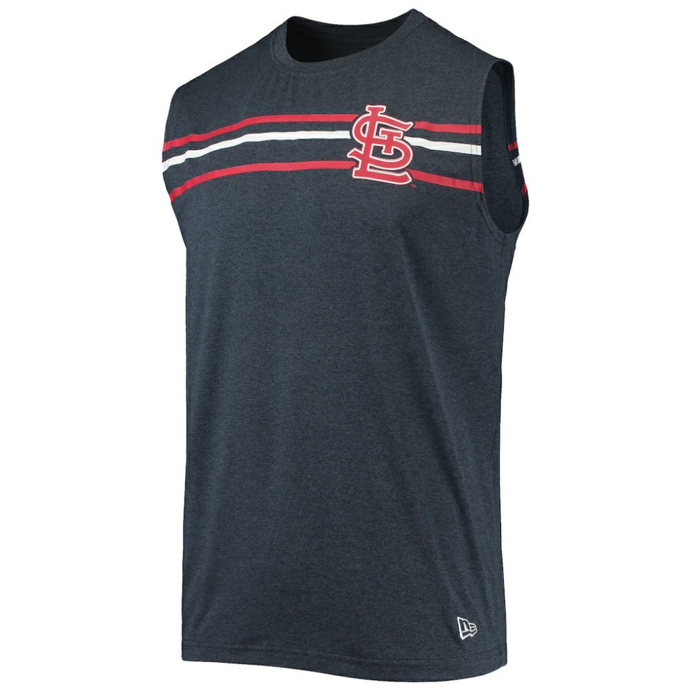 St. Louis Cardinals New Era Muscle Tank Top - Heathered Navy Tanks