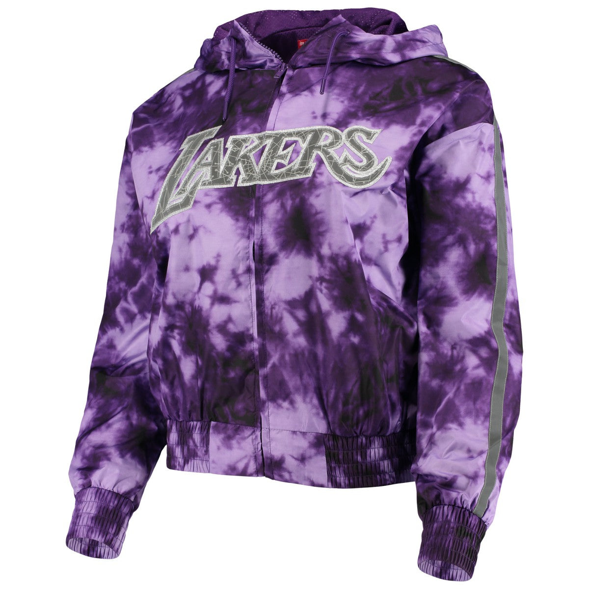 Los Angeles Lakers Women's Galaxy Sublimated Windbreaker Pullover Full-Zip Hoodie Purple - Mitchell & Ness