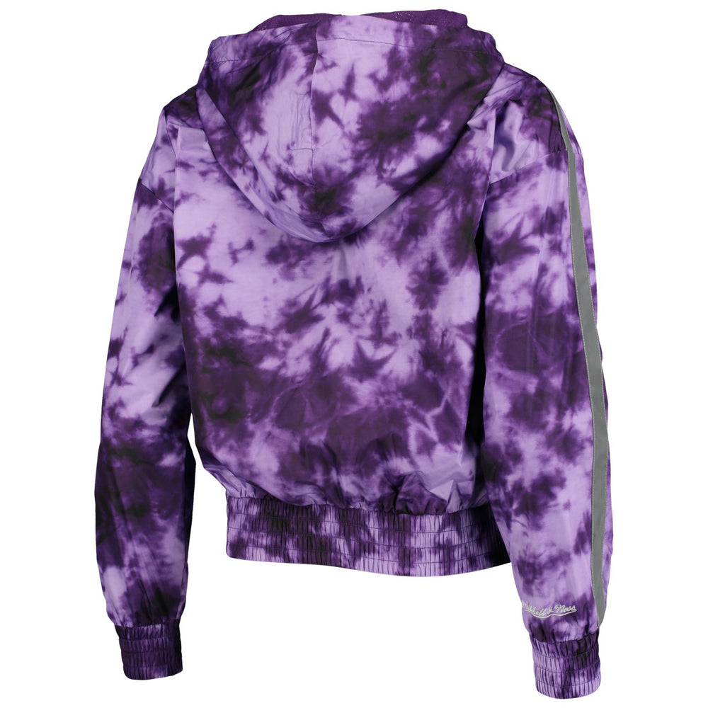 Los Angeles Lakers Women's Galaxy Sublimated Windbreaker Pullover Full-Zip Hoodie Purple - Mitchell & Ness