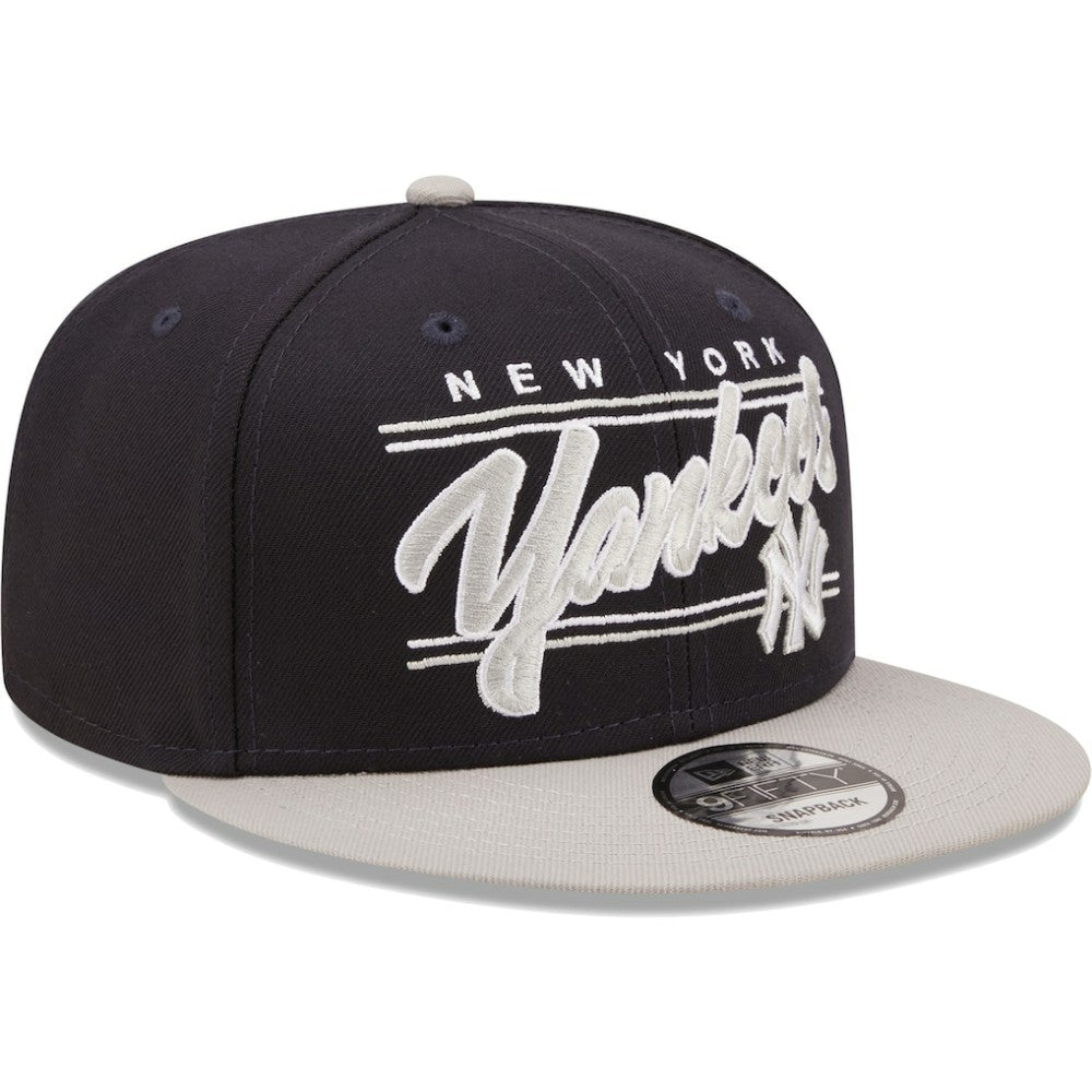 New York Yankees New Era Team Script 9FIFTY Adjustable Snapback Hat - Navy/Gray Hats