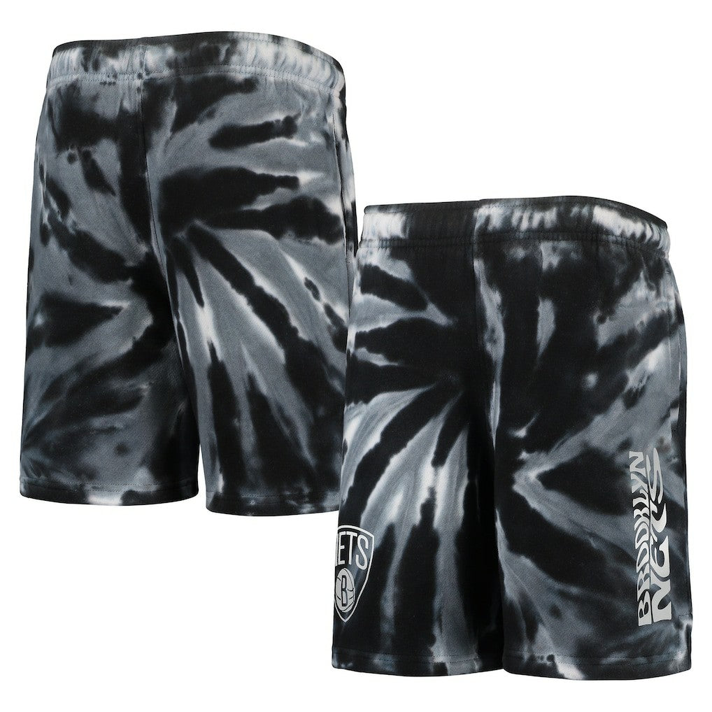 Brooklyn Nets Youth Santa Monica Tie-Dye Shorts Black outlet