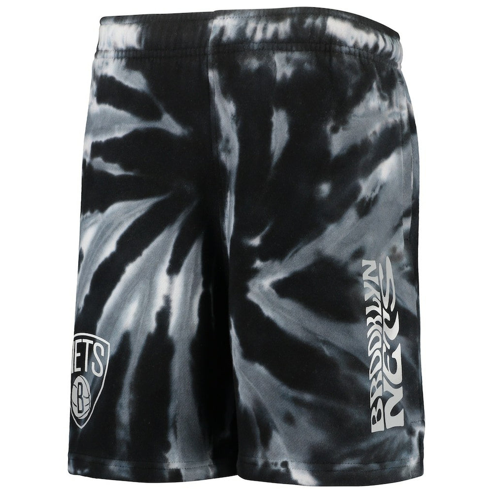 Brooklyn Nets Youth Santa Monica Tie-Dye Shorts Black outlet