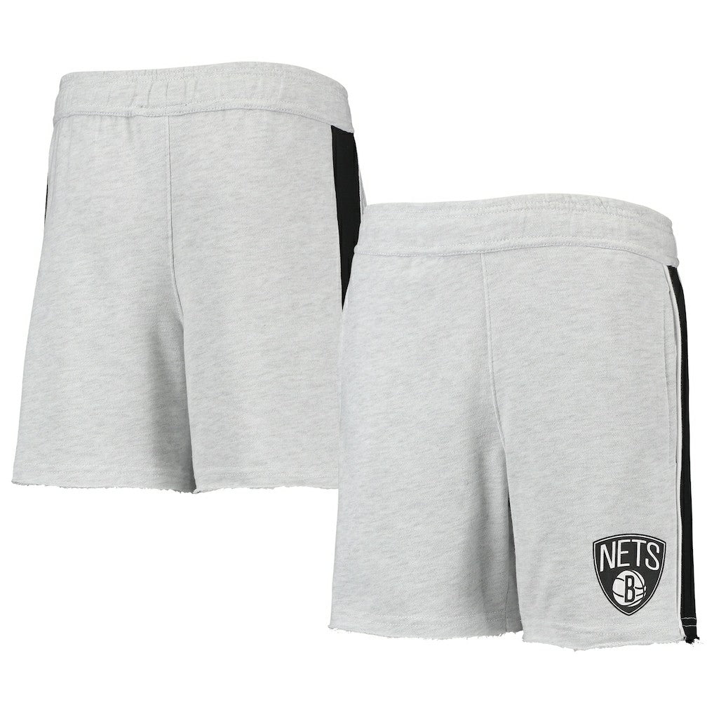 Brooklyn Nets Youth Wingback Shorts Heathered Gray