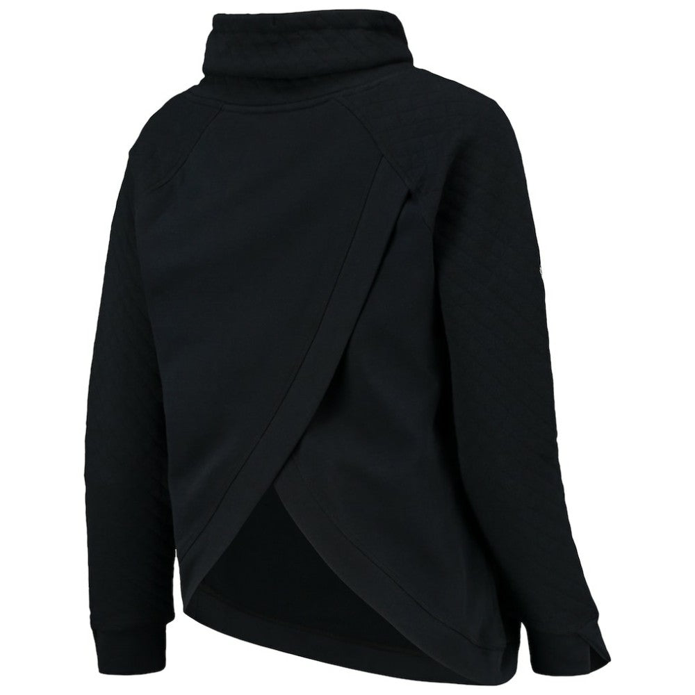 Chicago Cubs Levelwear Women's Vega Funnel Neck Raglan Pullover Sweatshirt - Black Pullover