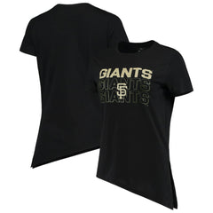 San Francisco Giants Levelwear Women's Birch Delta Asymmetrical T-Shirt - Black T-shirts