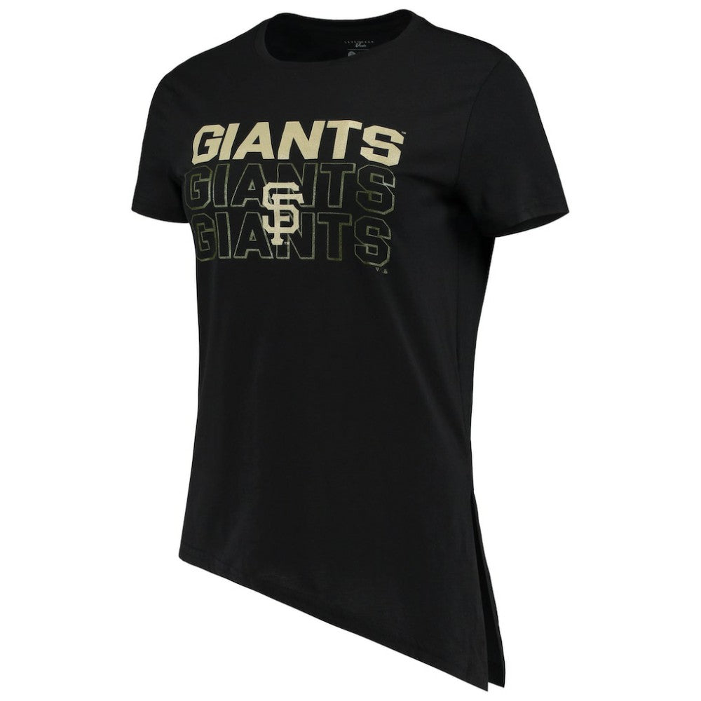 San Francisco Giants Levelwear Women's Birch Delta Asymmetrical T-Shirt - Black T-shirts