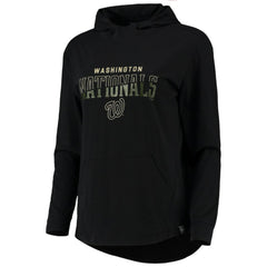 Washington Nationals Levelwear Women's Vivid Scuba Neck Pullover Hoodie - Black Hoodies