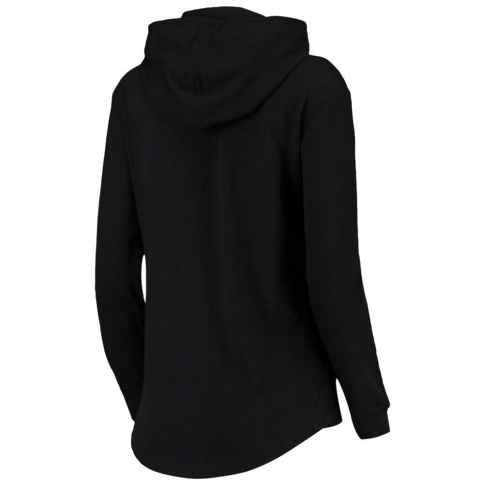 Washington Nationals Levelwear Women's Vivid Scuba Neck Pullover Hoodie - Black Hoodies