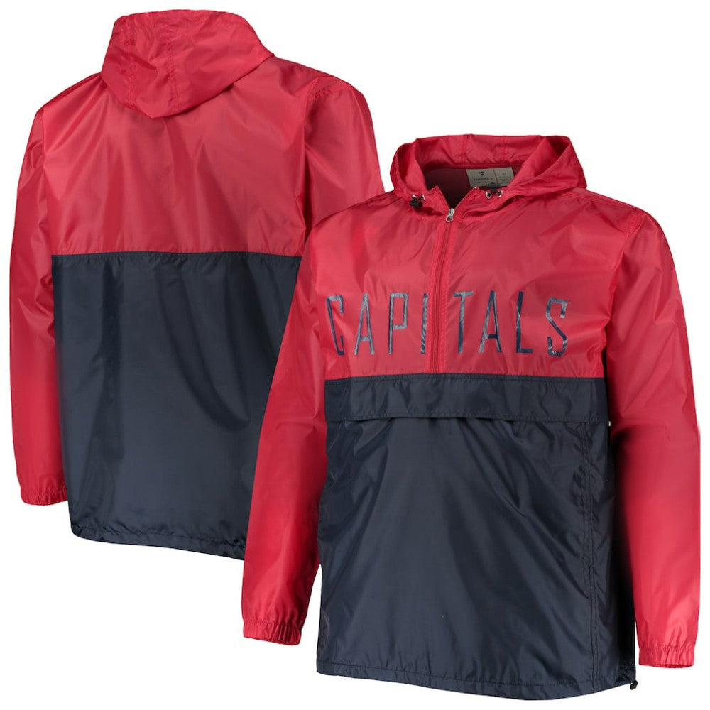 Washington Capitals Big & Tall Anorak Half-Zip Pullover Hoodie - Red | US 4675559