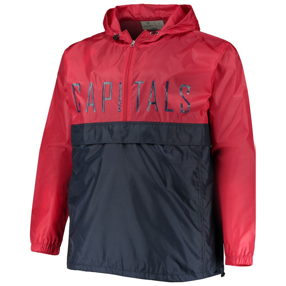Washington Capitals Big & Tall Anorak Half-Zip Pullover Hoodie - Red | US 4675559