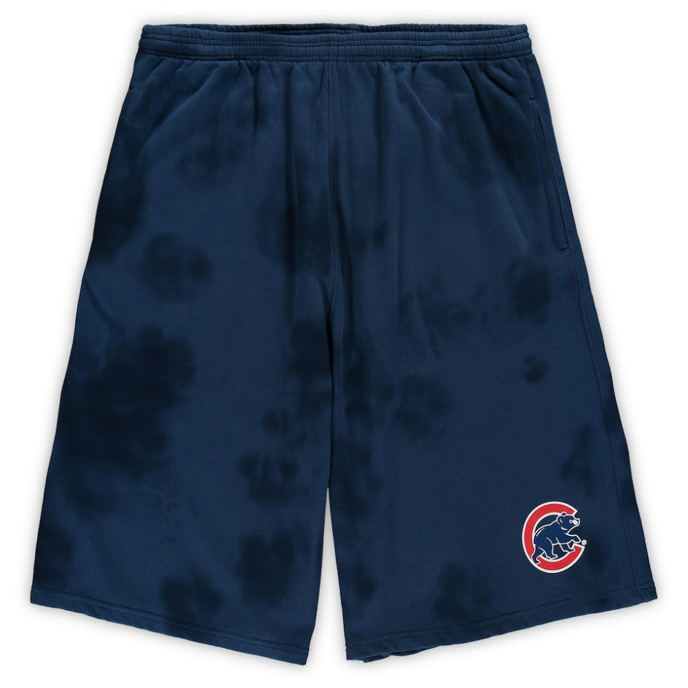 Chicago Cubs Big & Tall Tye Dye Fleece Shorts - Navy Shorts