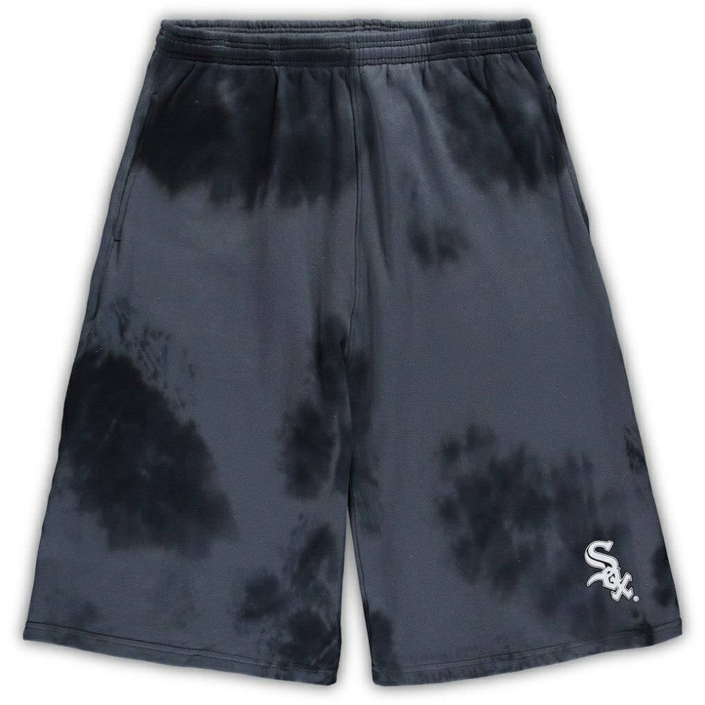Chicago White Sox Big & Tall Tye Dye Fleece Shorts - Black Shorts
