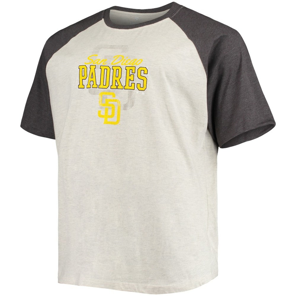 Fernando Tatis Jr. San Diego Padres Big & Tall Name & Number Raglan T-Shirt - Oatmeal/Heathered Charcoal T-shirts