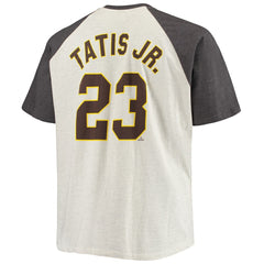 Fernando Tatis Jr. San Diego Padres Big & Tall Name & Number Raglan T-Shirt - Oatmeal/Heathered Charcoal T-shirts