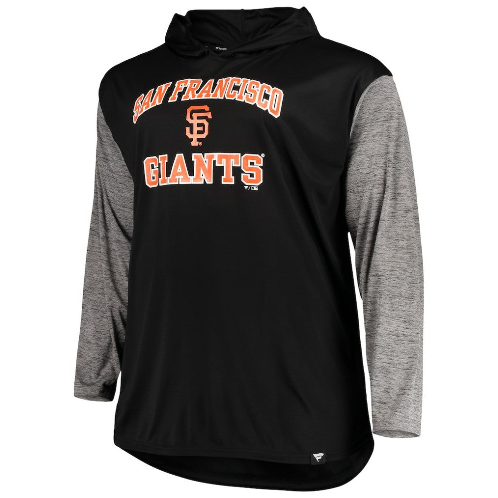 San Francisco Giants Big & Tall Wordmark Club Pullover Hoodie - Black/Heathered Black Hoodies
