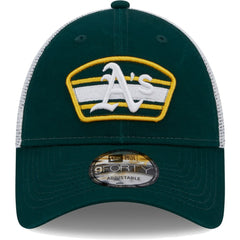 Athletics New Era Logo Patch 9FORTY Trucker Snapback Hat - Green/White Hats