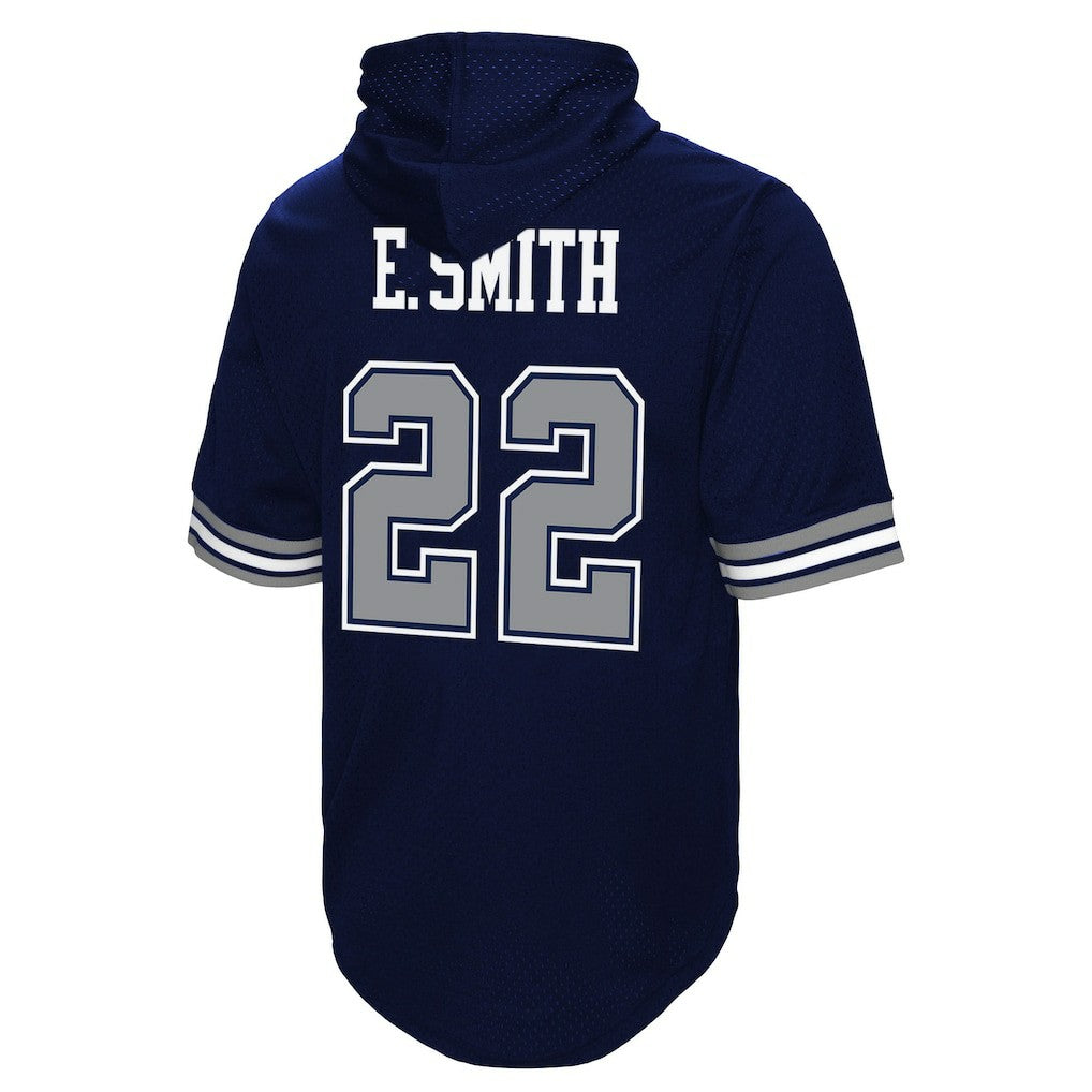 Emmitt Smith Dallas Cowboys Retired Player Mesh Name & Number Hoodie T-Shirt - Navy Hoodies