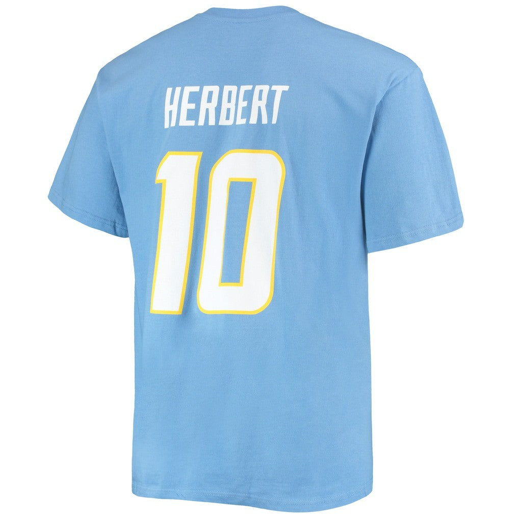 Justin Herbert Los Angeles Chargers Big & Tall Player Name & Number T-Shirt - Powder Blue T-shirts