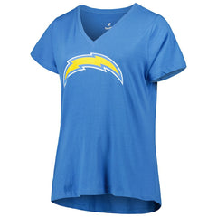 Justin Herbert Los Angeles Chargers Women's Plus Size Name & Number V-Neck T-Shirt - Powder Blue T-shirts