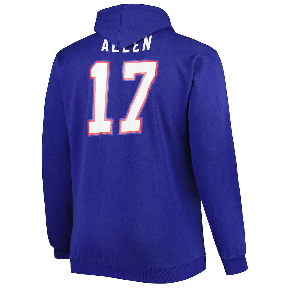 Josh Allen Buffalo Bills Big & Tall Fleece Name & Number Pullover Hoodie - Royal Hoodies