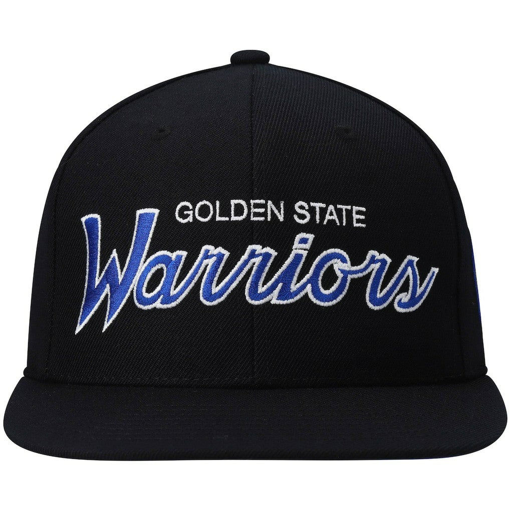 Golden State Warriors Hardwood Classics Script 2.0 Snapback Hat Black - Mitchell & Ness outlet