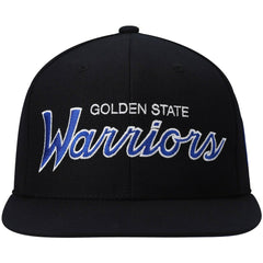 Golden State Warriors Hardwood Classics Script 2.0 Snapback Hat Black - Mitchell & Ness outlet