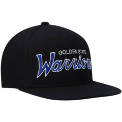 Golden State Warriors Hardwood Classics Script 2.0 Snapback Hat Black - Mitchell & Ness outlet