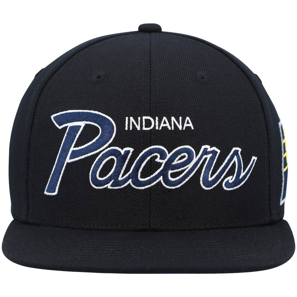 Indiana Pacers Hardwood Classics Script 2.0 Snapback Hat Black - Mitchell & Ness