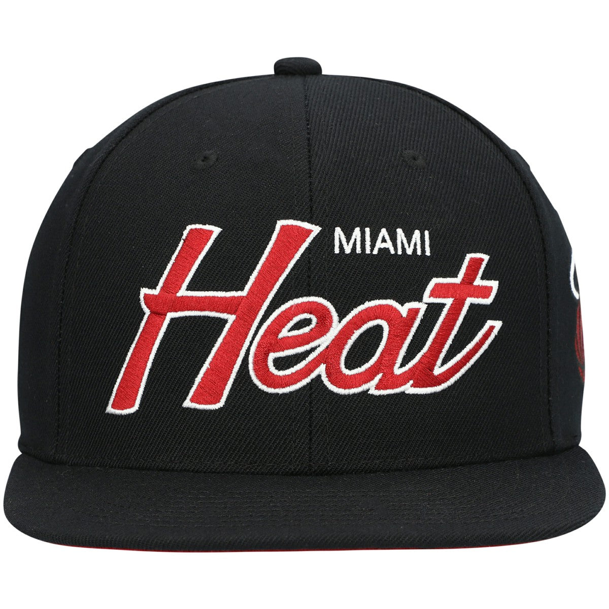 Miami Heat Hardwood Classics Script 2.0 Snapback Hat Black - Mitchell & Ness