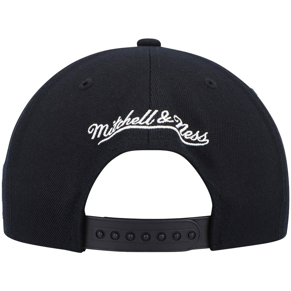 Philadelphia 76ers Hardwood Classics Script 2.0 Snapback Hat Black - Mitchell & Ness