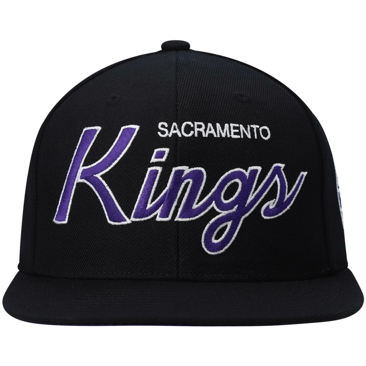 Sacramento Kings Hardwood Classics Script 2.0 Snapback Hat Black - Mitchell & Ness outlet