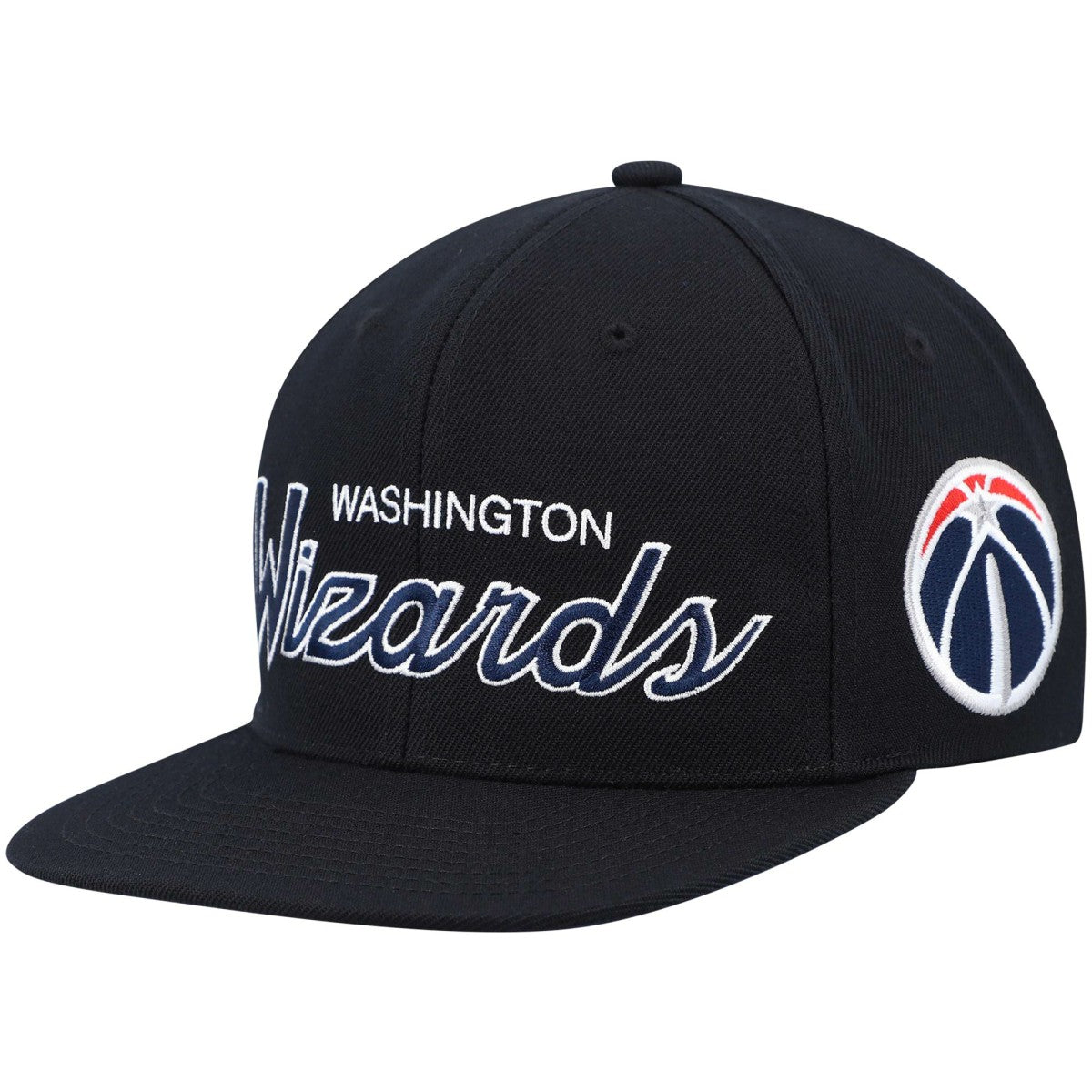 Washington Wizards Hardwood Classics Script 2.0 Snapback Hat Black - Mitchell & Ness