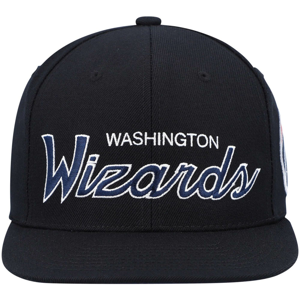 Washington Wizards Hardwood Classics Script 2.0 Snapback Hat Black - Mitchell & Ness