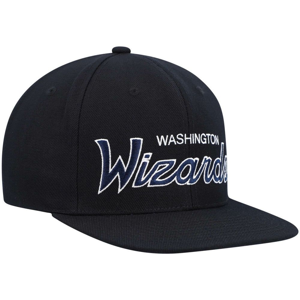 Washington Wizards Hardwood Classics Script 2.0 Snapback Hat Black - Mitchell & Ness