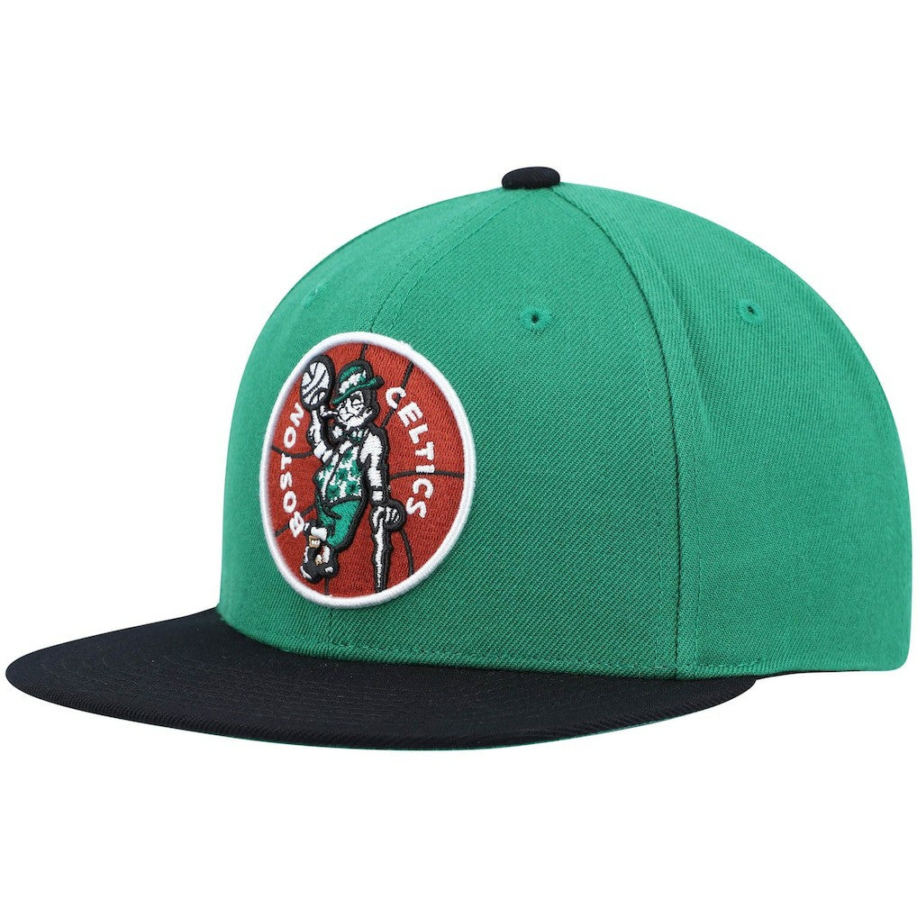 Boston Celtics Hardwood Classics Team Two-Tone 2.0 Snapback Hat Kelly Green/Black - Mitchell & Ness outlet