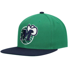Dallas Mavericks Hardwood Classics Team Two-Tone 2.0 Snapback Hat Green/Navy - Mitchell & Ness outlet