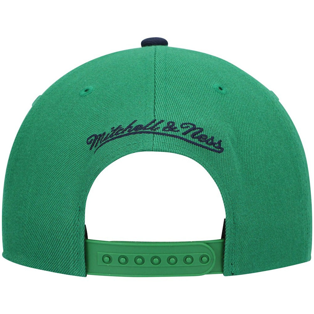 Dallas Mavericks Hardwood Classics Team Two-Tone 2.0 Snapback Hat Green/Navy - Mitchell & Ness outlet