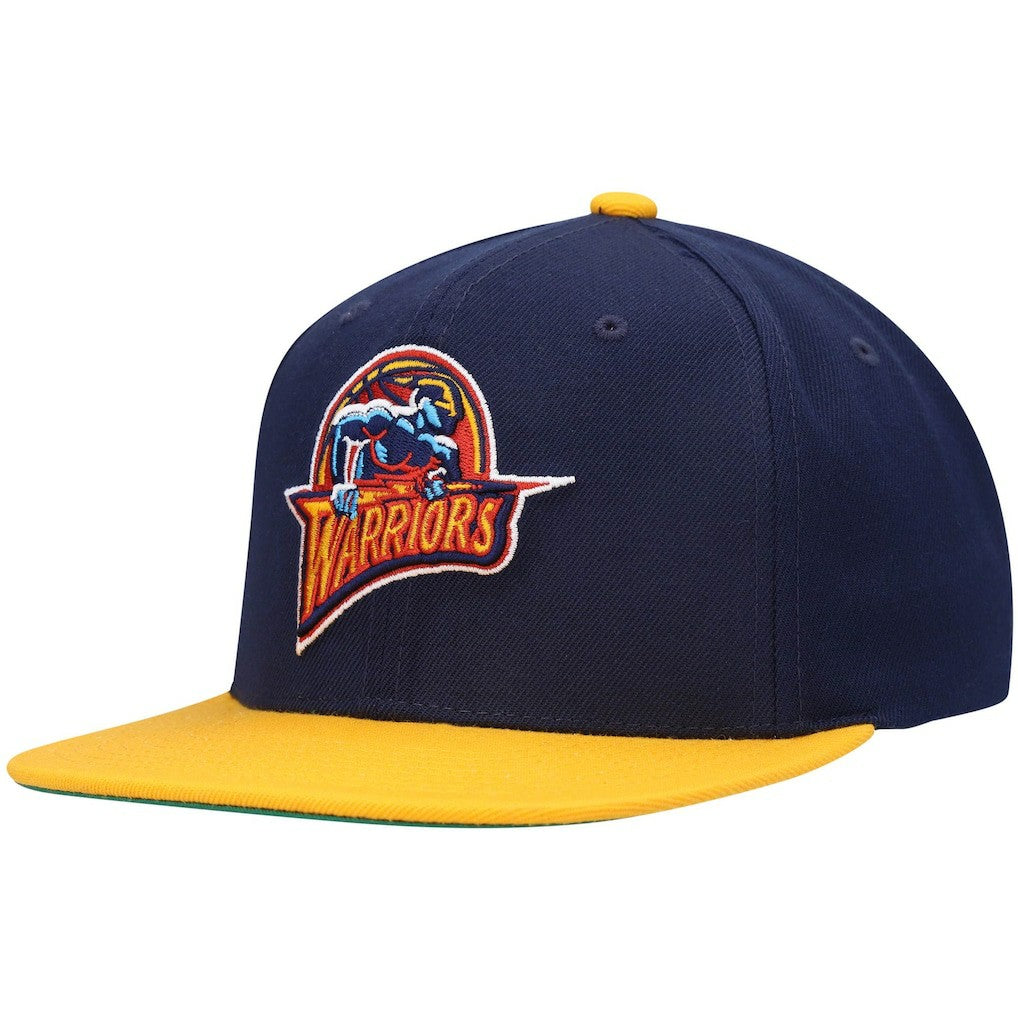 Golden State Warriors Hardwood Classics Team Two-Tone 2.0 Snapback Hat Navy/Gold - Mitchell & Ness